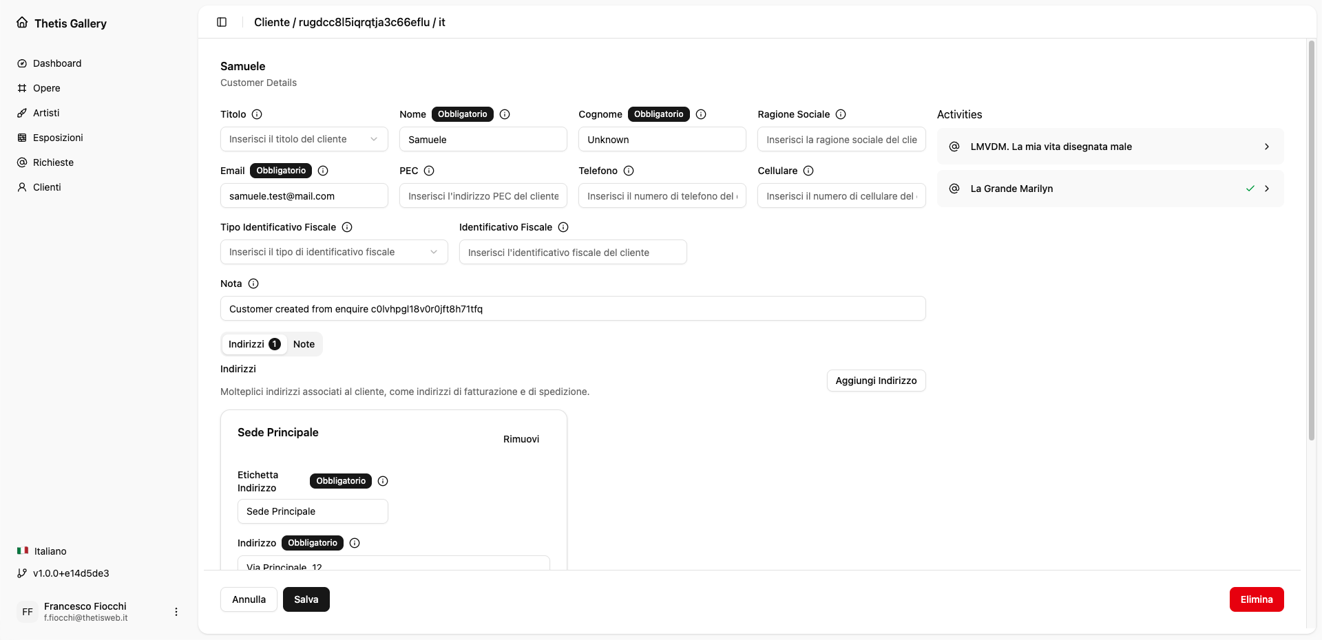 Scheda Collezionisti